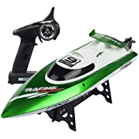 deAO Bote con Super Velocidad a Control Remoto 2.4GHz 25KM-h - 100% Impermeable – Large ROJO